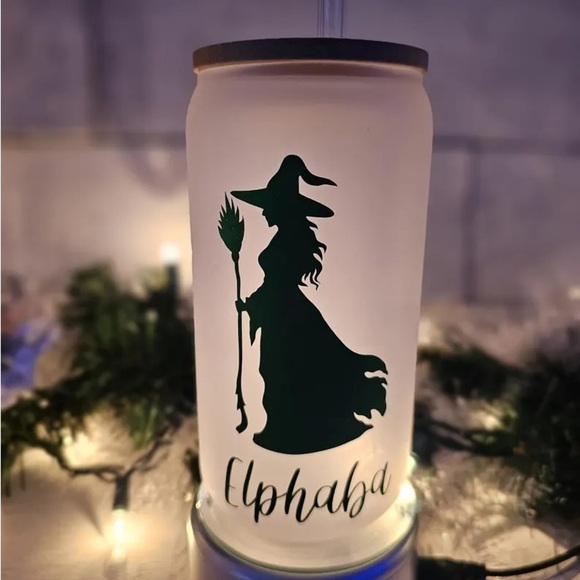 Elphaba and Glinda Frosted Glass Tumblers $28 for set ($15) each - Picture 2 of 5